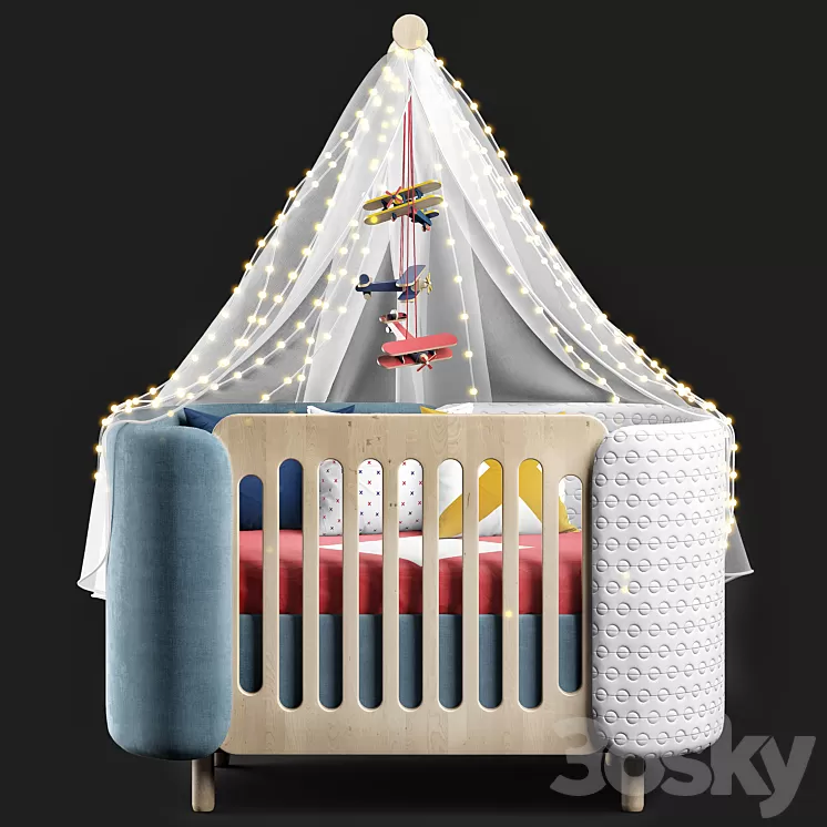 Dot and cross bed 3D Model Dot and cross bed 3D Model