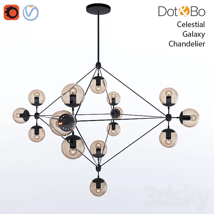 Dot & Bo Celestial Galaxy Chandelier 3D Model Dot & Bo Celestial Galaxy Chandelier 3D Model