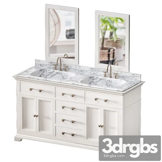 Double Bathroom Vanity Set See More by Azzuri 3D Model Download