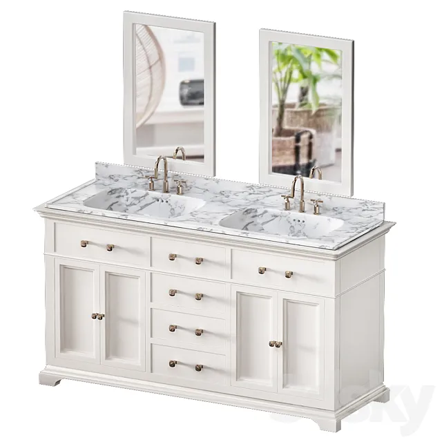 Double Bathroom Vanity Set See More by Azzuri 3D Model Double Bathroom Vanity Set See More by Azzuri 3D Model