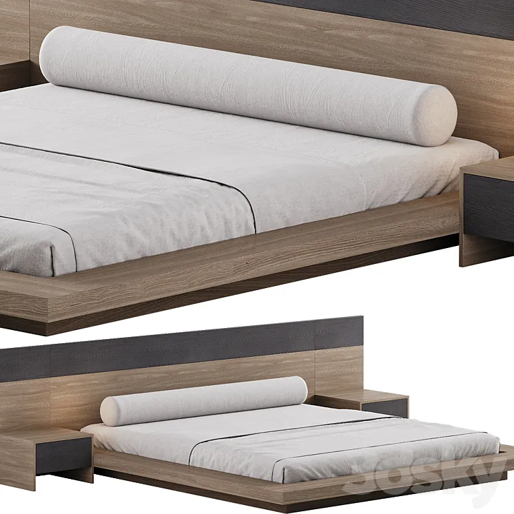 Double bed 04 3D Model Free Download