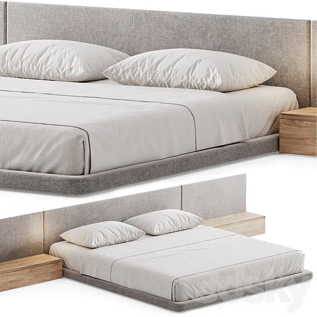 Double bed 07 3D Model Double bed 07 3D Model