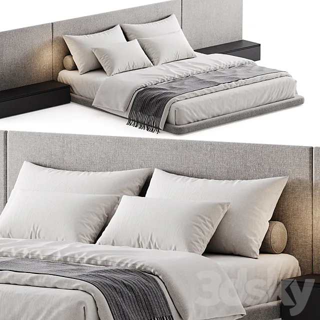 Double bed 08 3D Model Double bed 08 3D Model