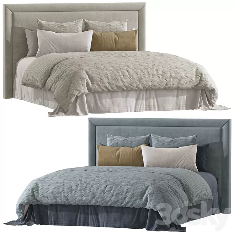 Double bed 109. 3D Model Free Download