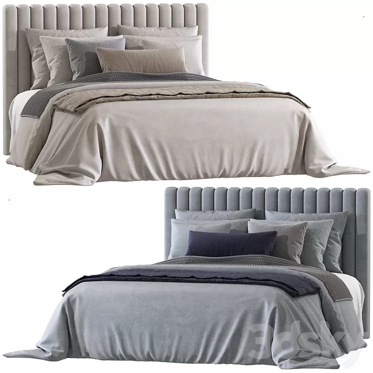 Double bed 137. 3D Model Free Download