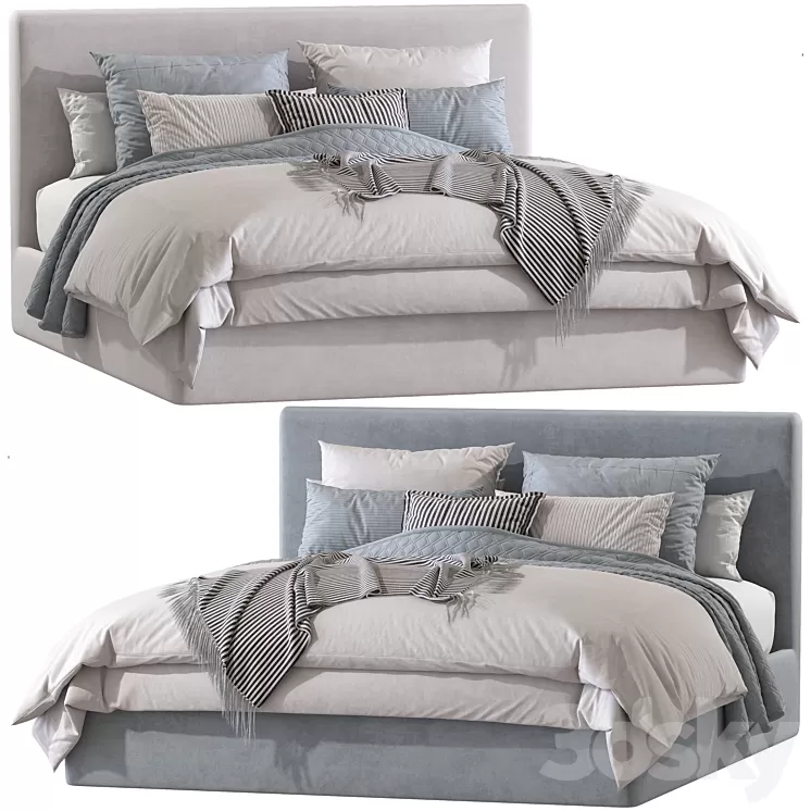 Double bed 145. 3D Model Free Download