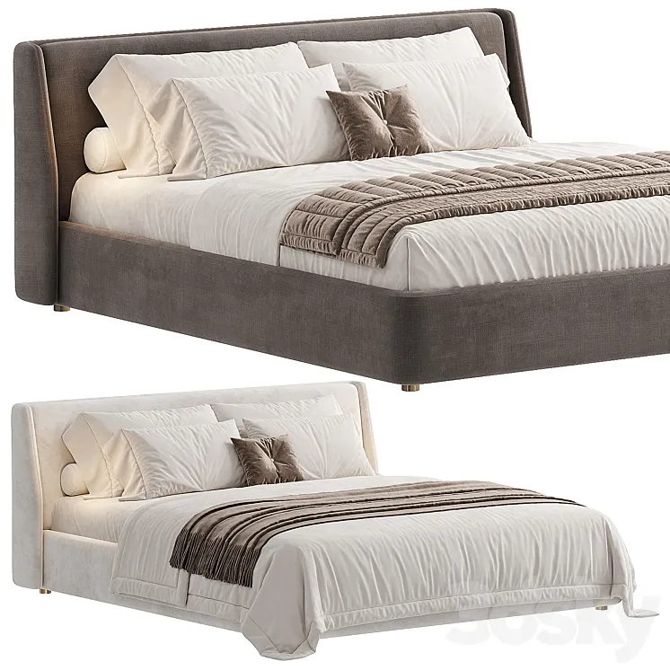 Double bed 3 Bed Vittoria area 3D Model Free Download