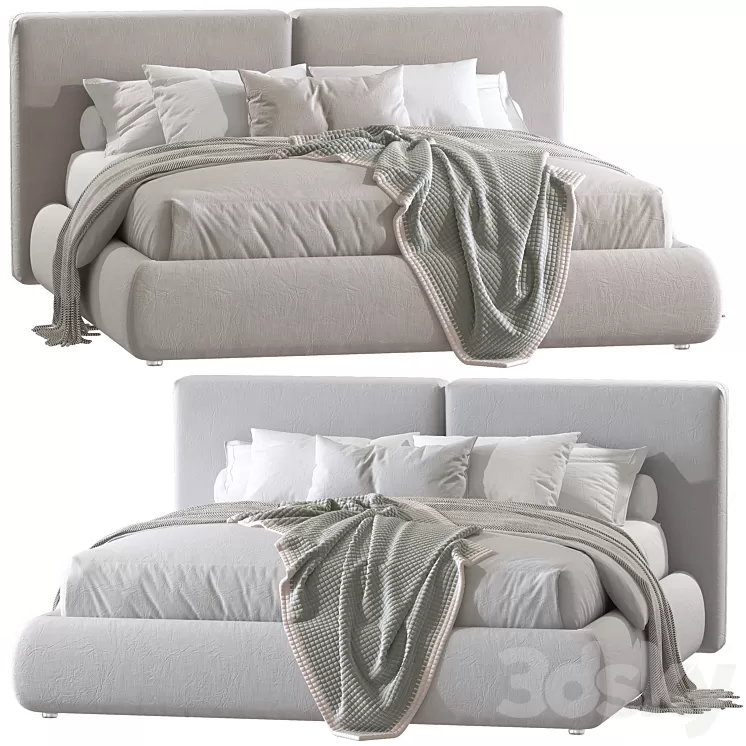 Double bed 61 3D Model Free Download