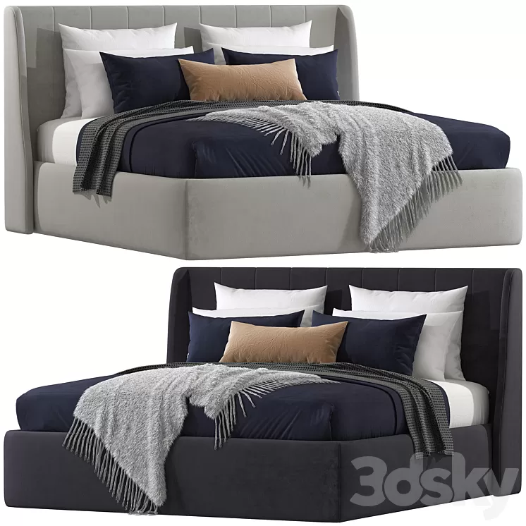 Double bed 81. 3D Model Free Download