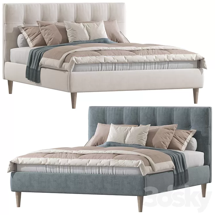 Double bed 98. 3D Model Free Download