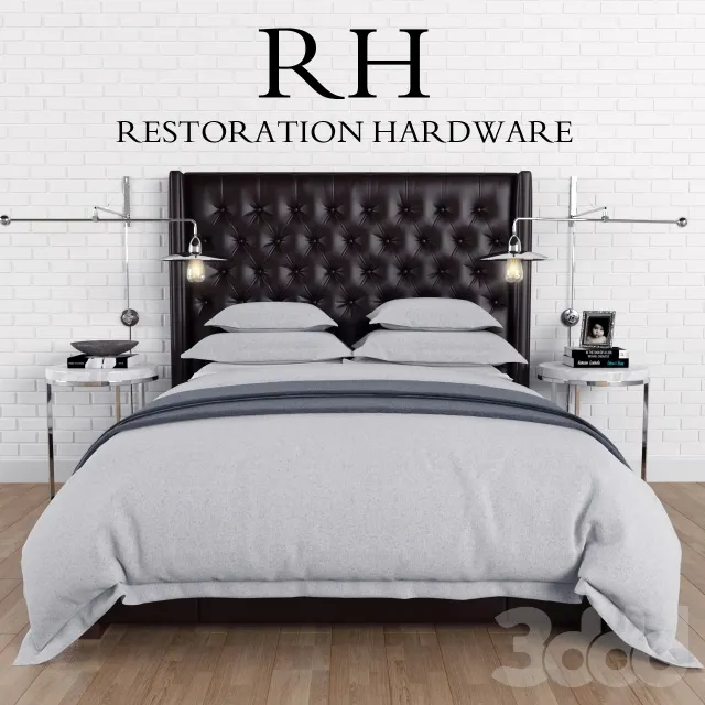 Double bed Adler by Restoration Hardware 3D Model