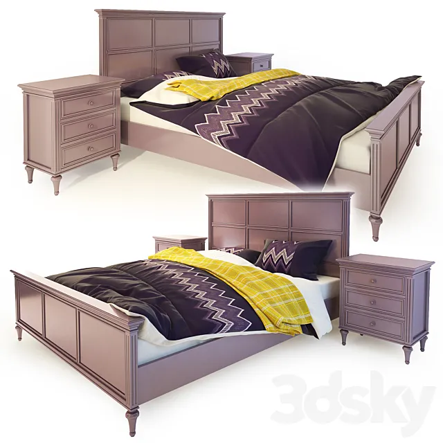 Double bed purple Riverdi. The werby 3D Model Double bed purple Riverdi. The werby 3D Model