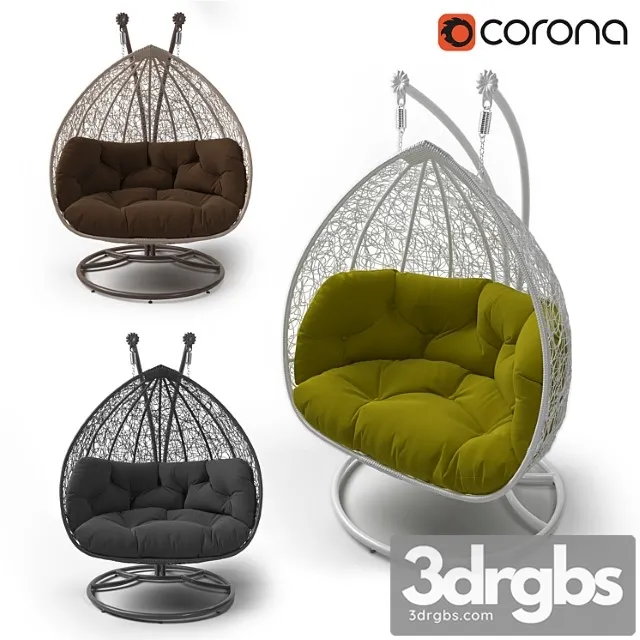 Double cocoon chair 3D Model Download