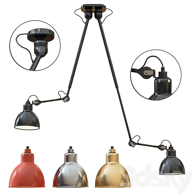Double lampe gras 3D Model