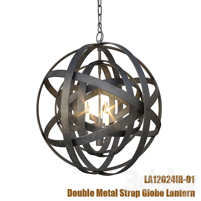 Double Metal Strap Globe Lantern 3DModel