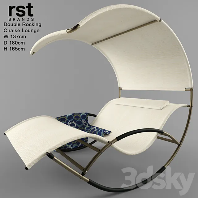 Double Rocking Chaise Lounge 3D Model