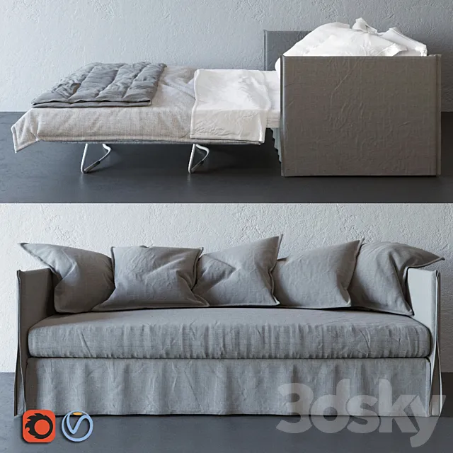 Double sofa Fox 2 Meridiani 3D Model