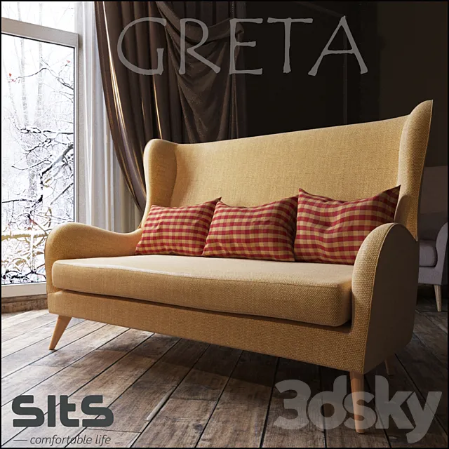 Double sofa GRETA 3DModel Double sofa GRETA 3DModel