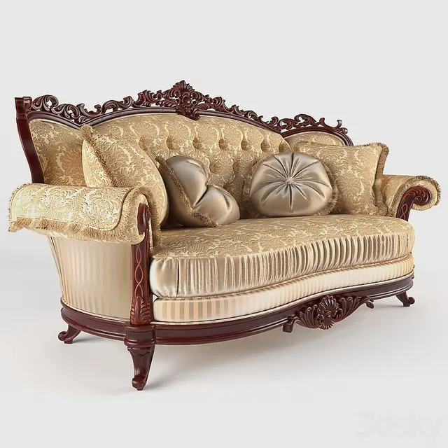 Double sofa Milord Gold 3D Model Double sofa Milord Gold 3D Model