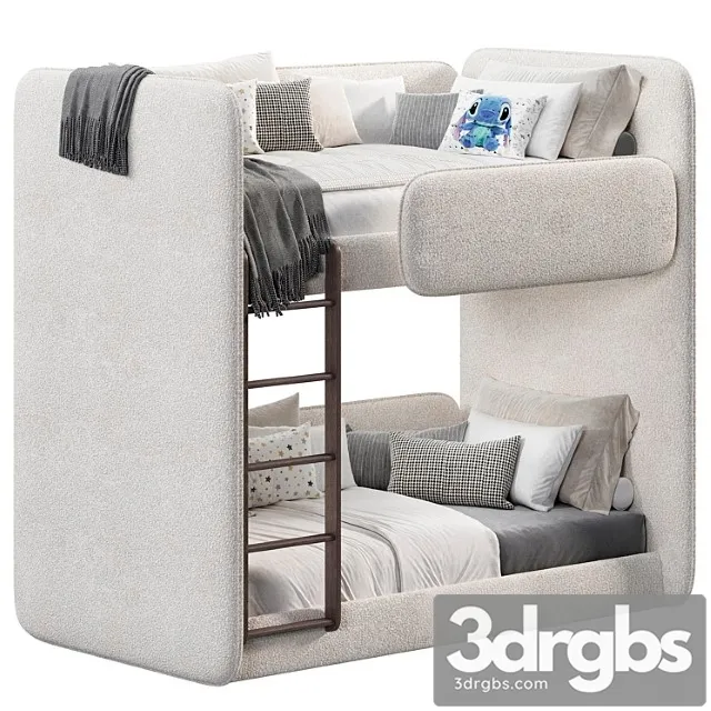 Double Soft Kids Bed 3D Model Download