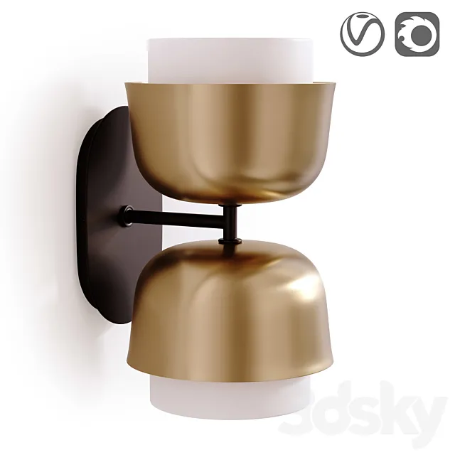 Double wall lamp made of metal Clepsos 3D Model