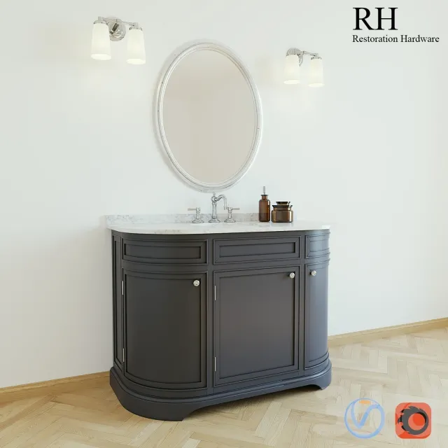 Double washbasin ODEON RH 3D Model Double washbasin ODEON RH 3D Model