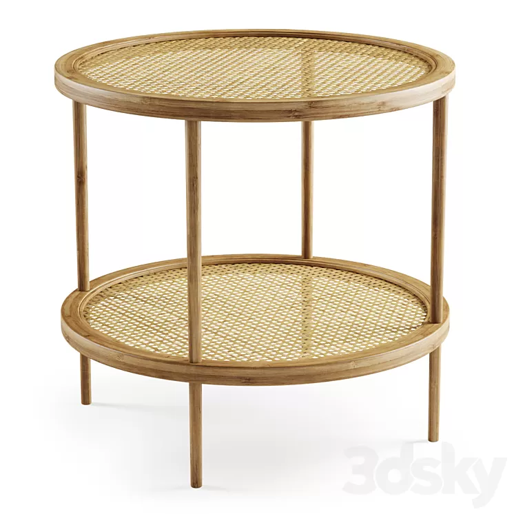 Double wooden rattan coffee table / Double rattan coffee table 3D Model Double wooden rattan coffee table / Double rattan coffee table 3D Model