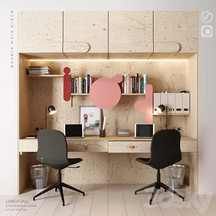 Double_WORK_PLACE 3D Model Double_WORK_PLACE 3D Model