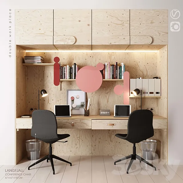 Double_WORK_PLACE 3DModel Double_WORK_PLACE 3DModel
