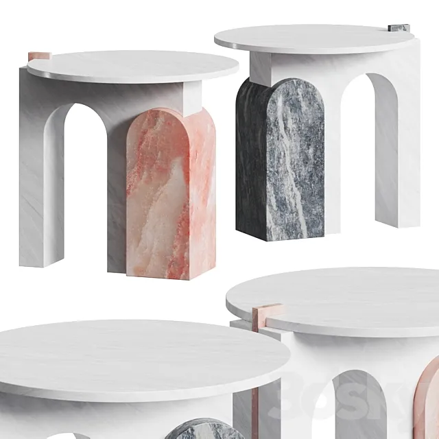 Dovain Studio Stone Coffee Tables 3DModel