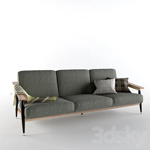 Dowel 3 Seat Sofa 3DModel