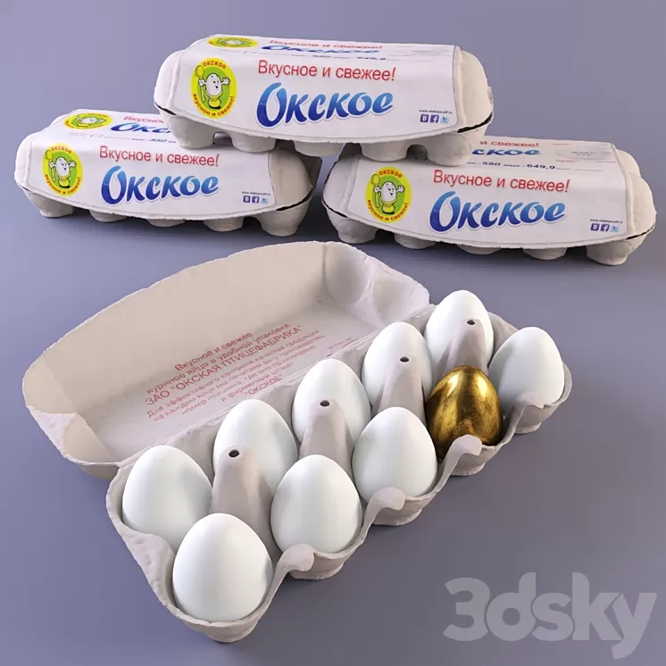 dozen eggs 3D Model