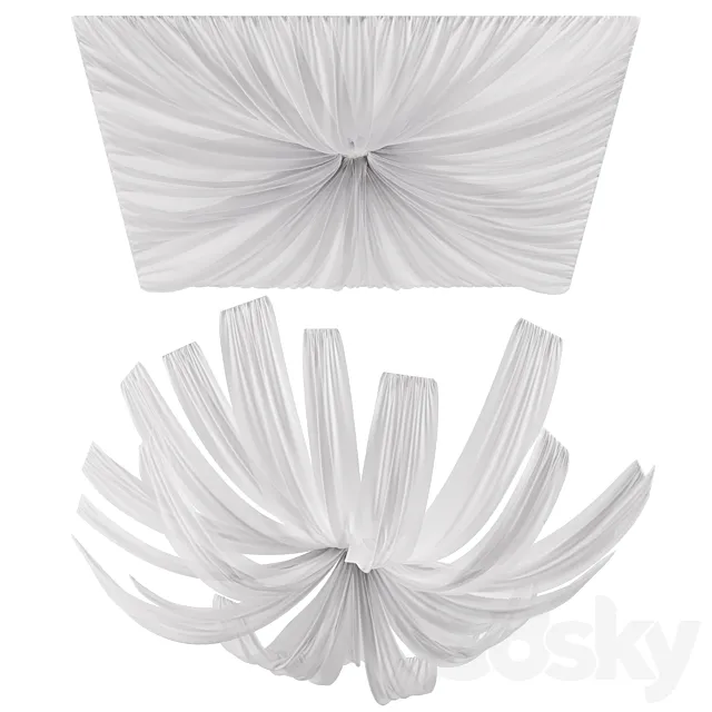 Draperies on the ceiling 3D Model