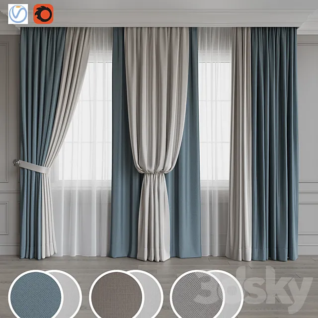 Drapery set 120 3D Model