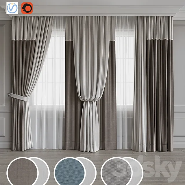 Drapery set 121 3DModel