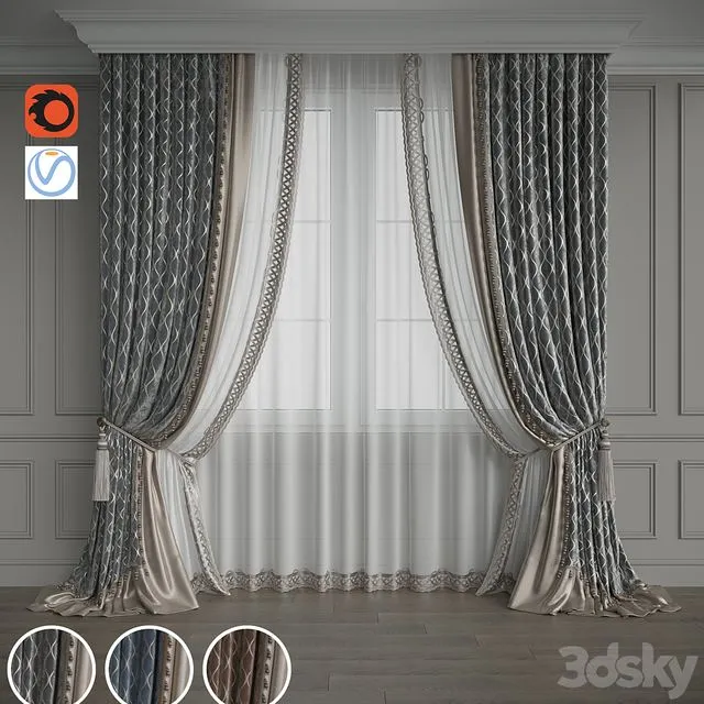 Drapery set 128 3D Model