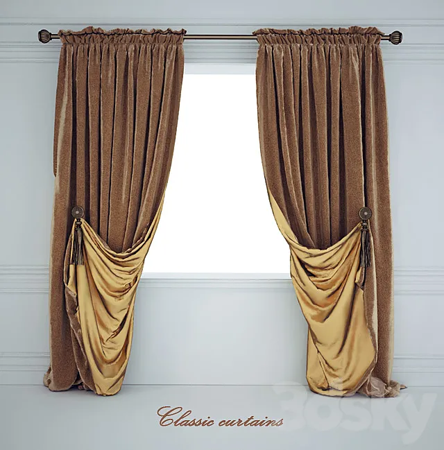 Drapes classic welt turned 3DModel Drapes classic welt turned 3DModel