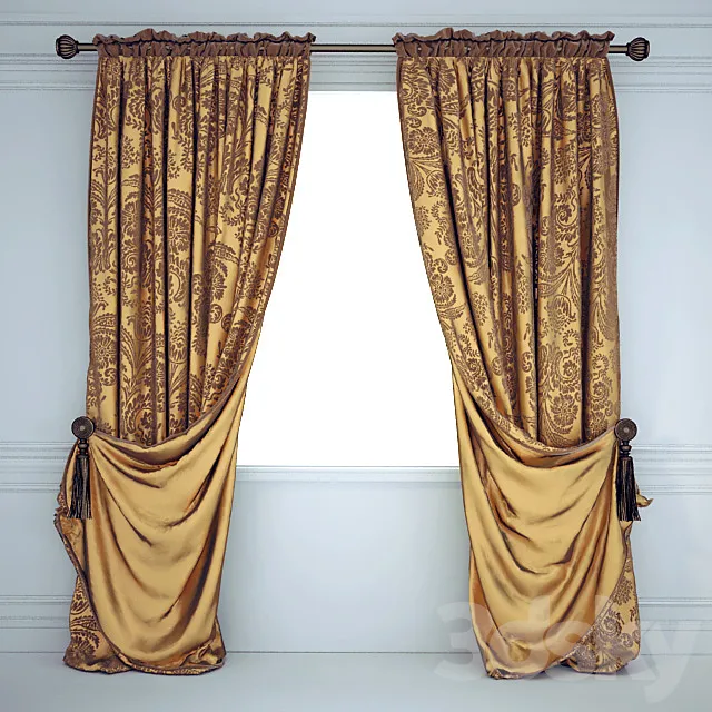 Drapes with classic pickup 3D Model