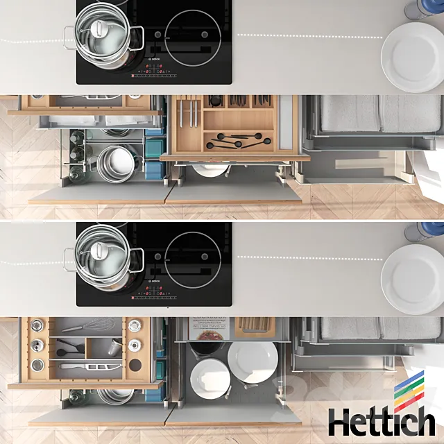 Drawers and their filling 3DModel