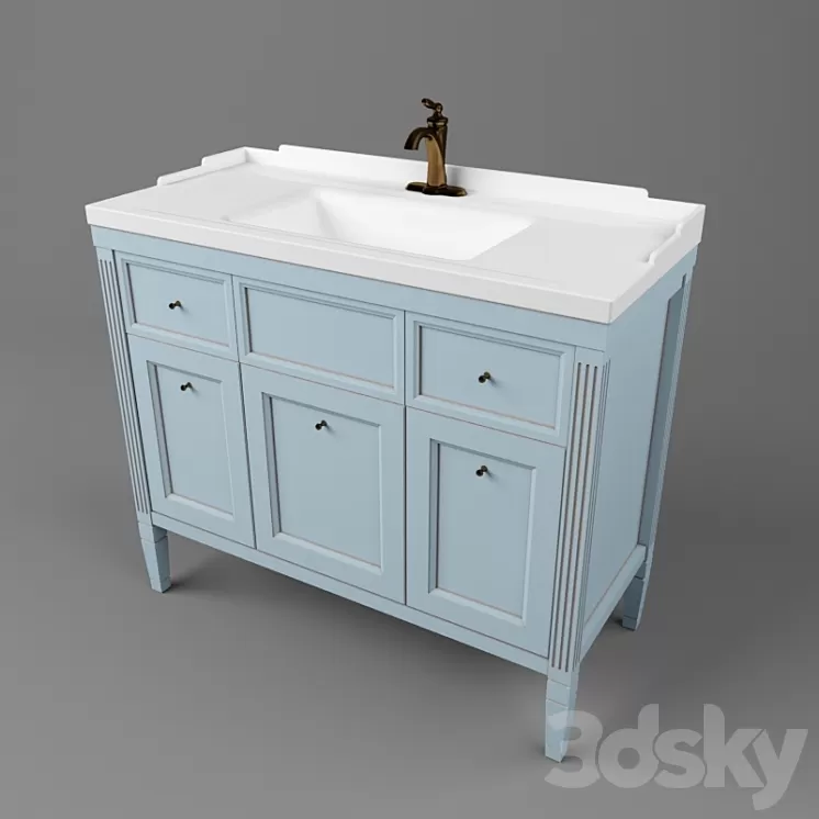 Drawers «CAPRIGO» collection «ALBION» width 1020 mm 3D Model Drawers «CAPRIGO» collection «ALBION» width 1020 mm 3D Model