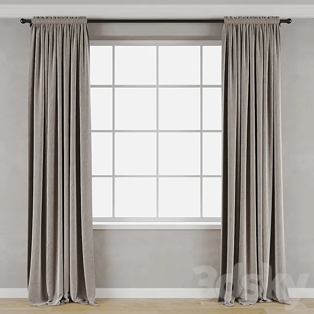 Drawstring curtain 3D Model Drawstring curtain 3D Model