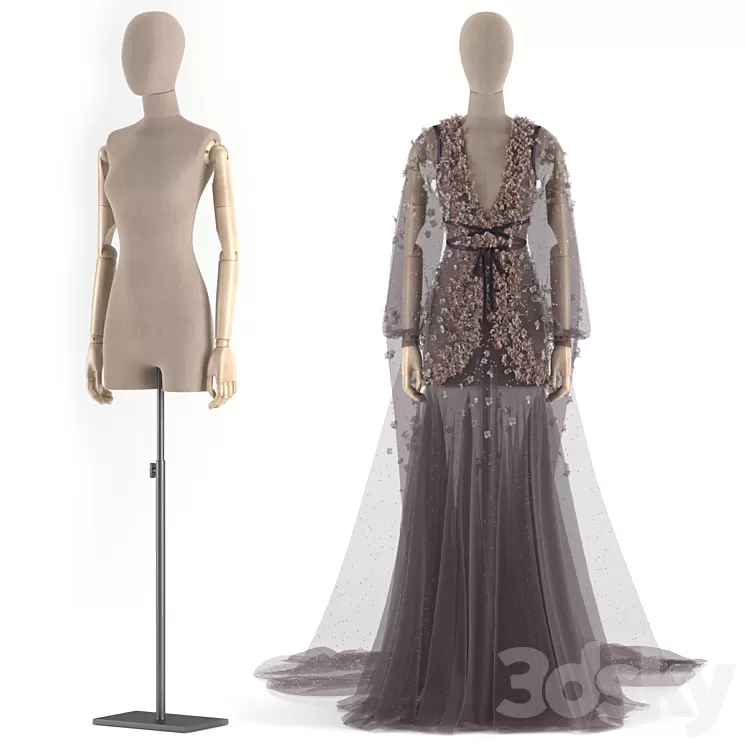 dress flower 3D Model Free Download