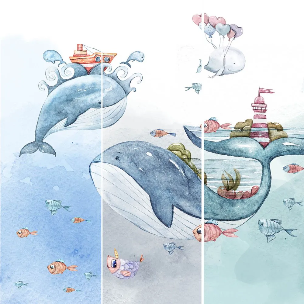 Dress-wall – Wallpaper Meeting with whales 3D Model