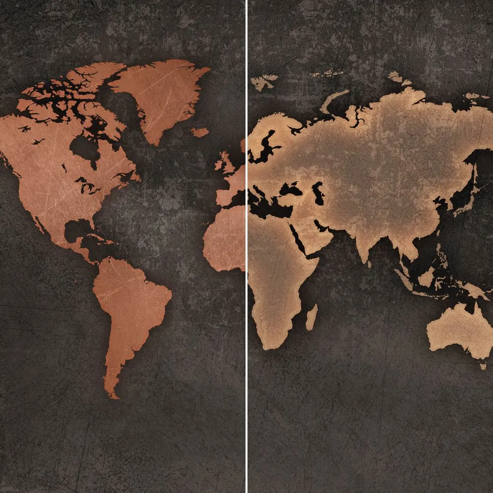 Dress-wall – Wallpaper World map сopper 3D Model