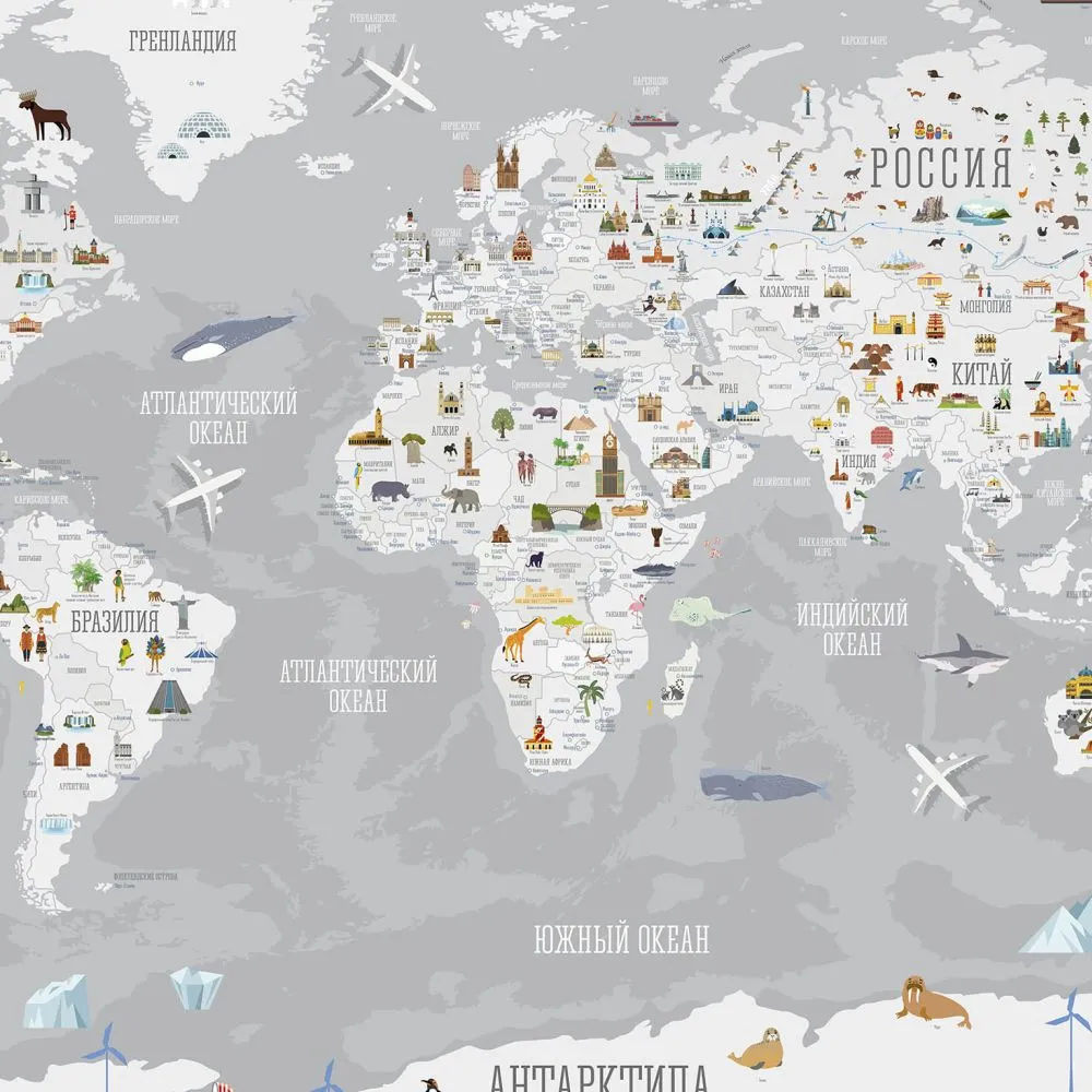 Dress-wall – Wallpaper World map with landmarks 3D Model Dress-wall – Wallpaper World map with landmarks 3D Model