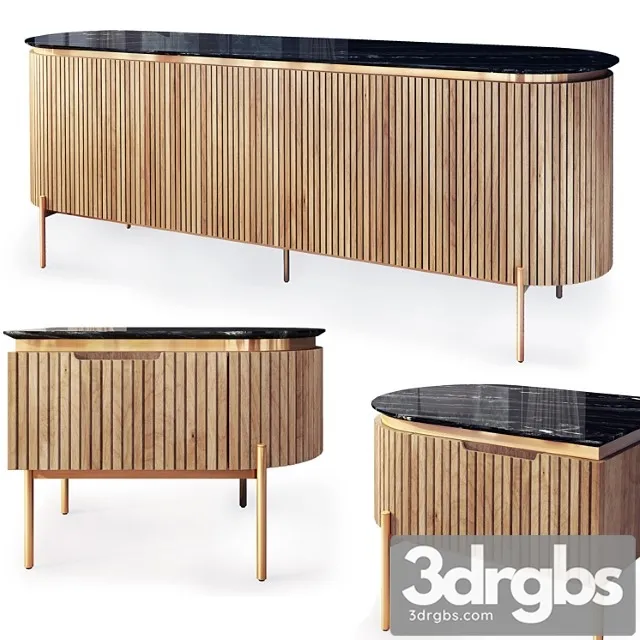 Dresser and nightstand tesla wooden. nightstand sideboard by medusa home 2 3D Model Download