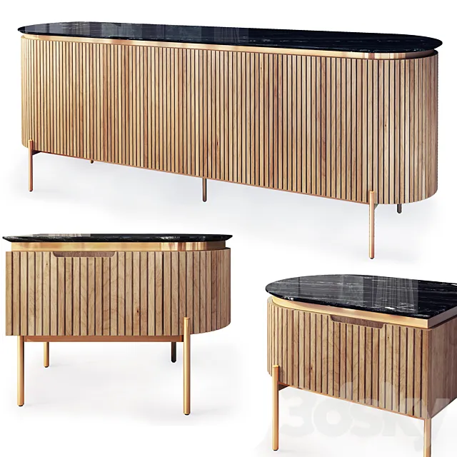 Dresser and nightstand Tesla wooden. Nightstand sideboard by Medusa Home 3D Model Dresser and nightstand Tesla wooden. Nightstand sideboard by Medusa Home 3D Model