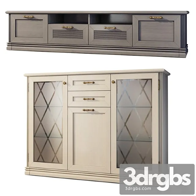 Dresser And TV Stand Country Angstrom Sideboard Twstand 3D Model Download