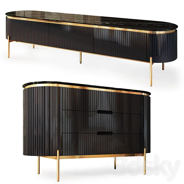 Dresser and TV stand Tesla black. Dresser TV stand by Medusa Home 3D Model Dresser and TV stand Tesla black. Dresser TV stand by Medusa Home 3D Model