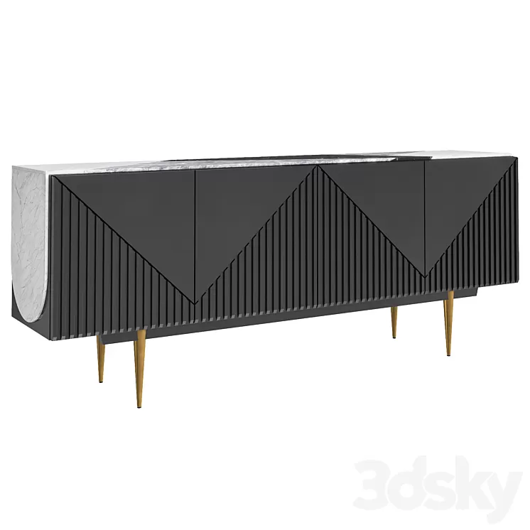 Dresser Over The Edge Caracole 3D Model Dresser Over The Edge Caracole 3D Model